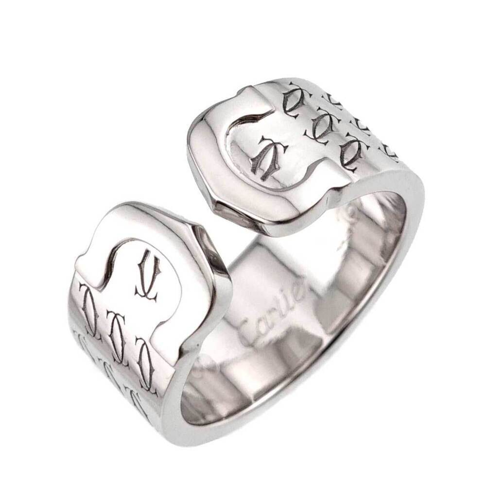 CARTIER 18k Silver 2C Ring #49
